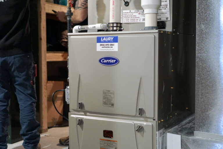 New Carrier furnace installed by Laury Heating in Vineland, NJ