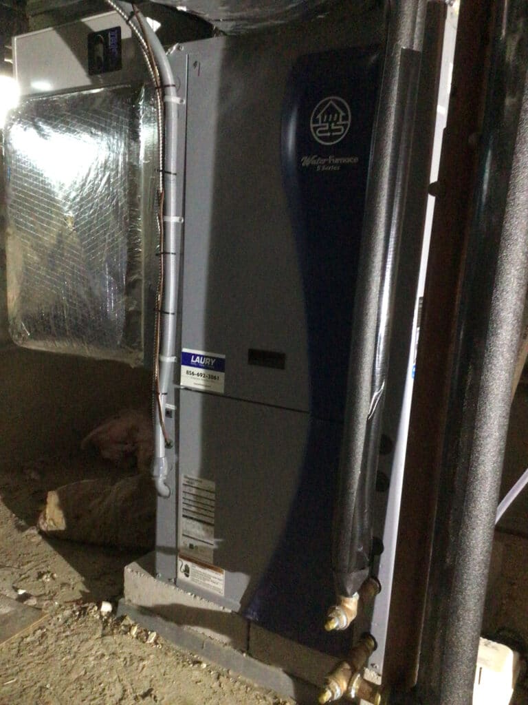 Indoor geothermal HVAC unit installed in a South Jersey home to deliver efficient heating and cooling.