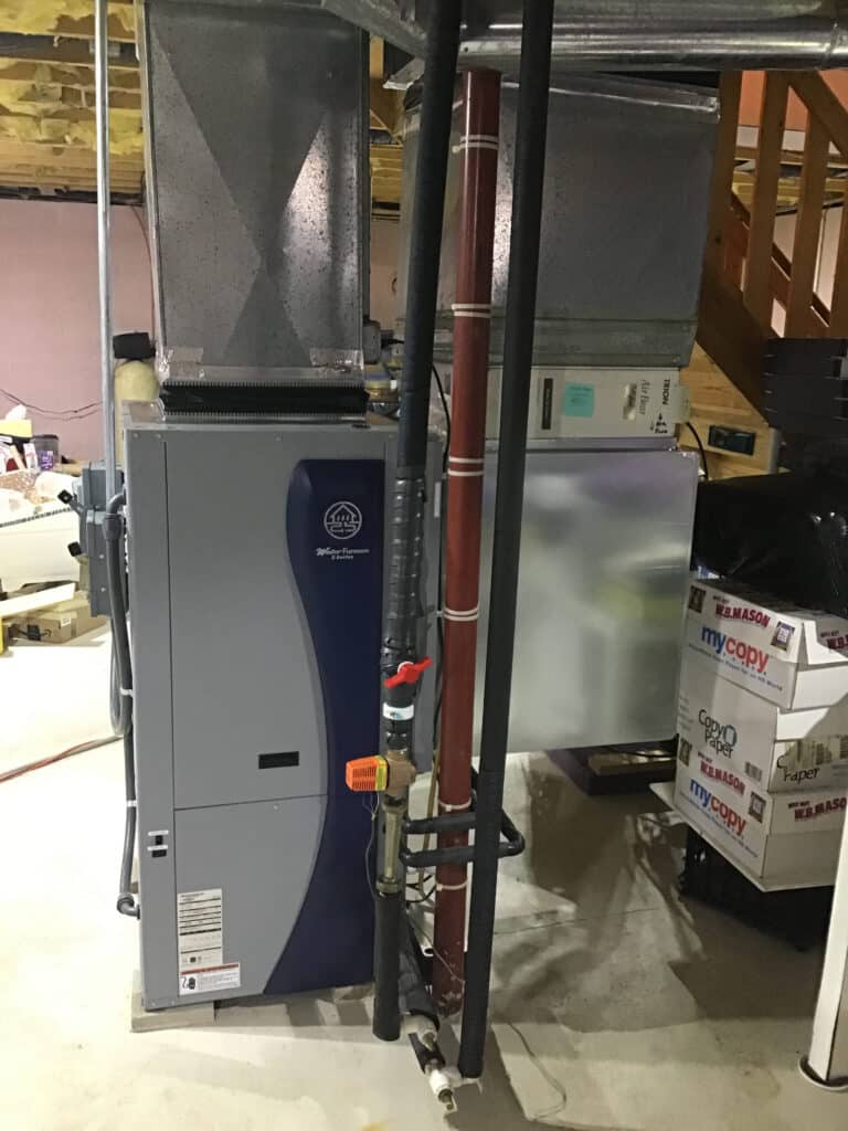 WaterFurnace geothermal unit installed in a South Jersey home by local HVAC professionals for efficient heating and cooling.