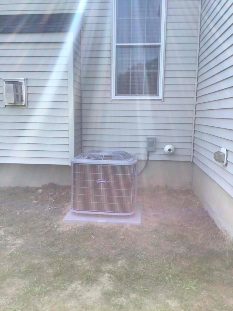 Laury Heating Cooling & Plumbing performing an emergency HVAC installation for a South Jersey homeowner.
