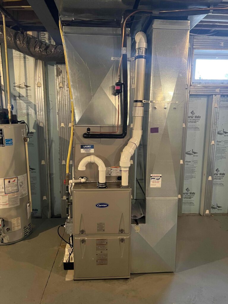 Furnace installation completed by Laury Heating Cooling & Plumbing in a South Jersey home
