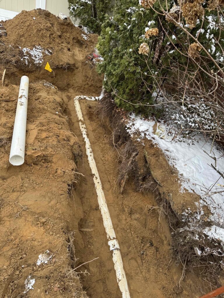 Sewer line installation by a South Jersey plumber providing professional plumbing services