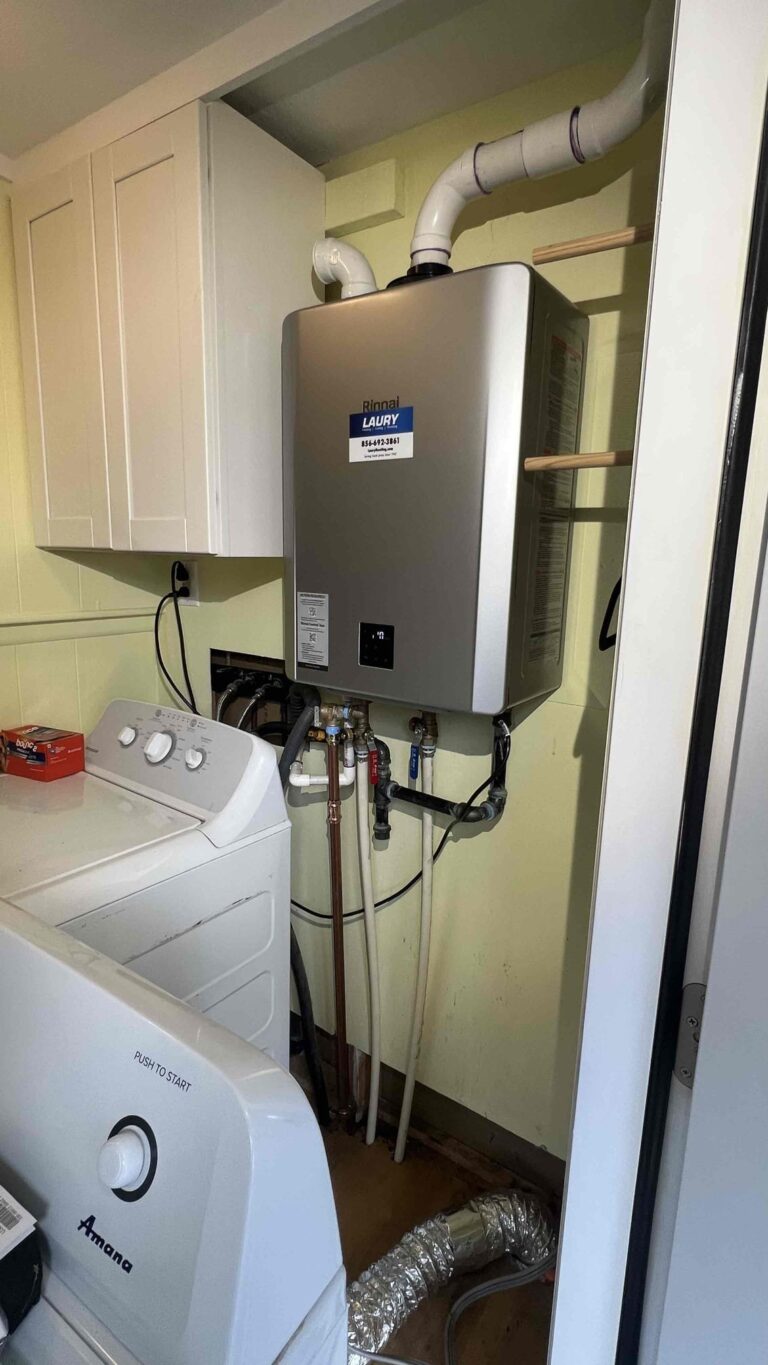 Tankless water heater installation in a South Jersey home by licensed plumbers