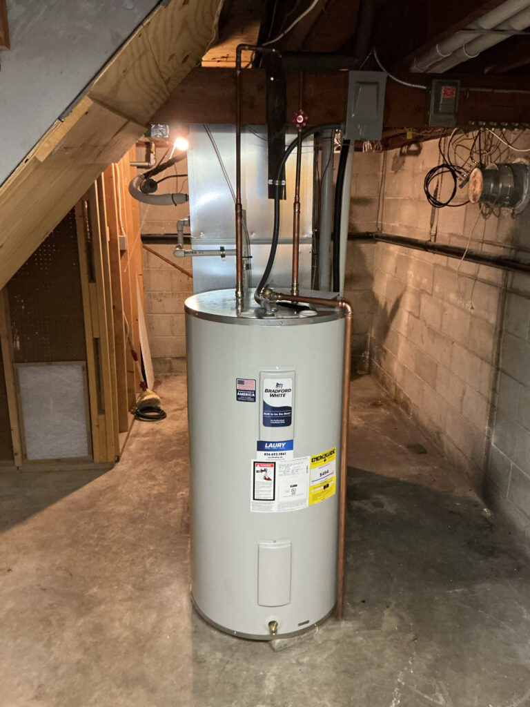Water heater installation in a South Jersey home by licensed plumbers