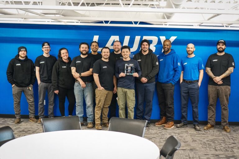 Laury Heating's HVAC Service Team receiving the "2025 South Jersey Community Readers’ Choice Award” for Best Heating/AC Service Company