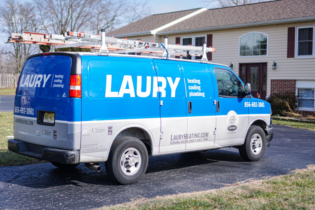 Laury Heating Cooling & Plumbing service vehicle ready for AC repairs in South Jersey