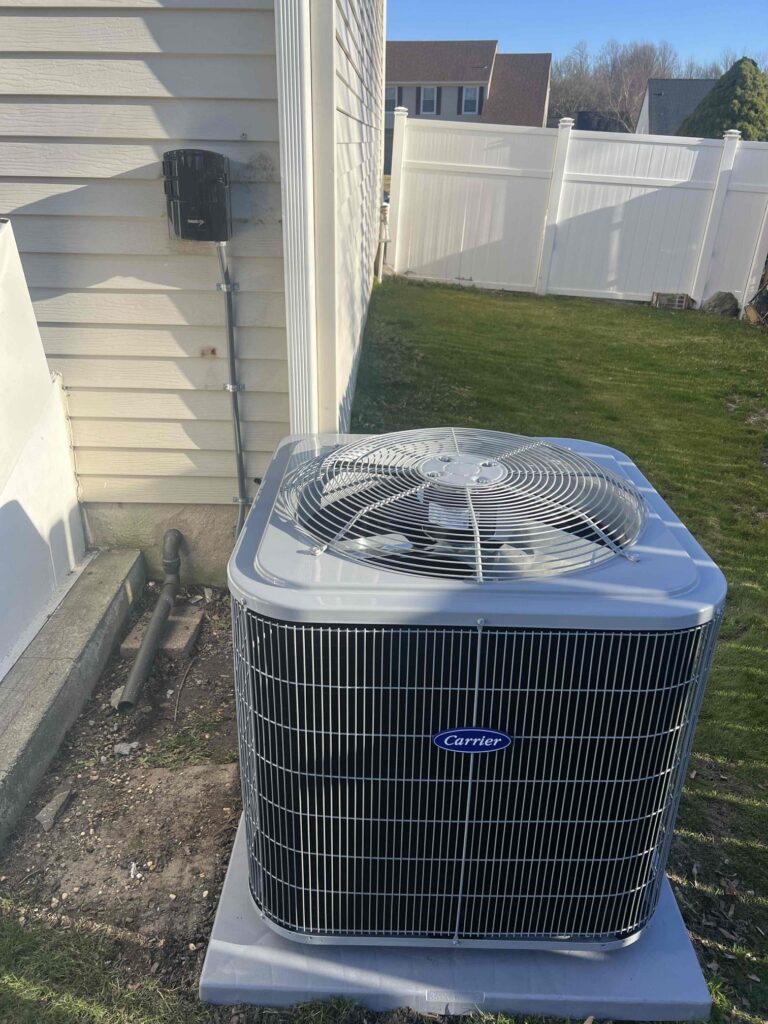 New air conditioning system installed beside a home in Sicklerville, NJ