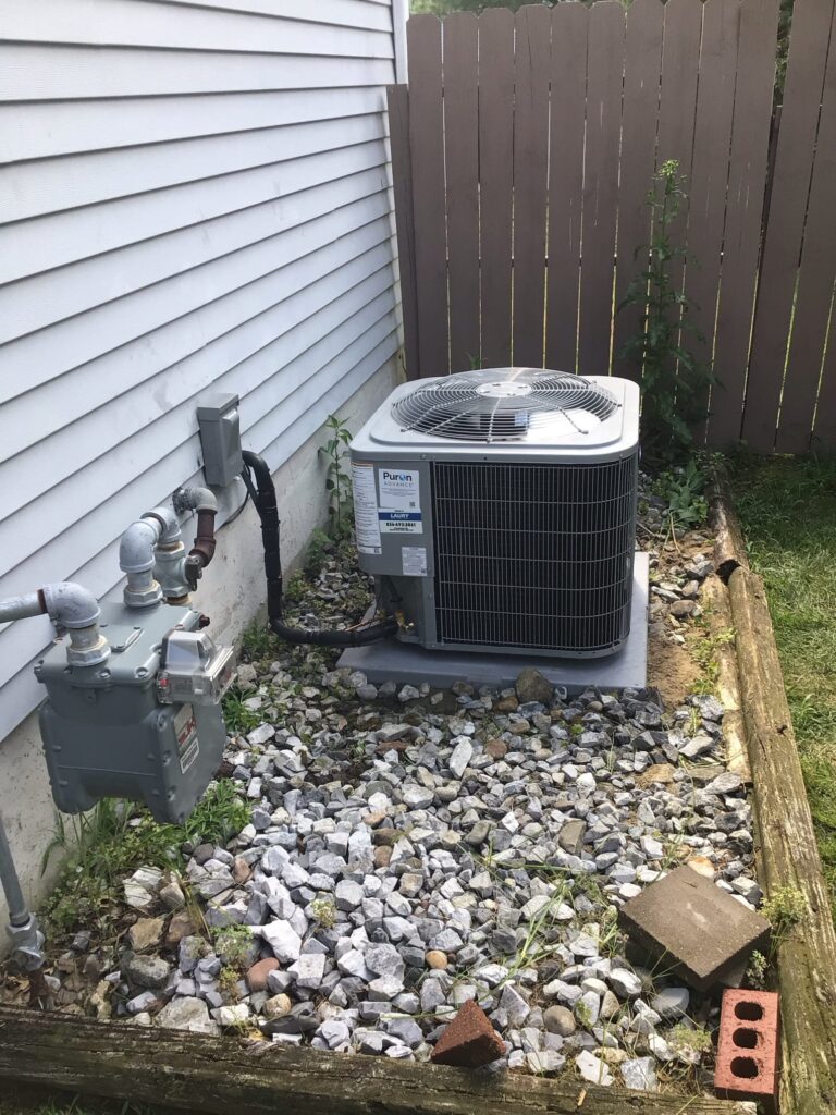 Outdoor air conditioning condenser unit beside a home in Sicklerville, NJ