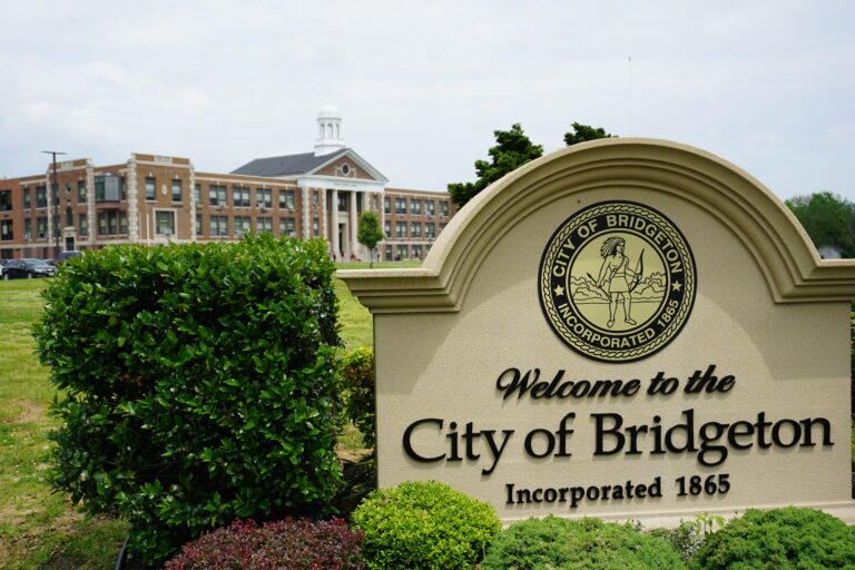 City of Bridgeton sign in front of Bridgeton High School