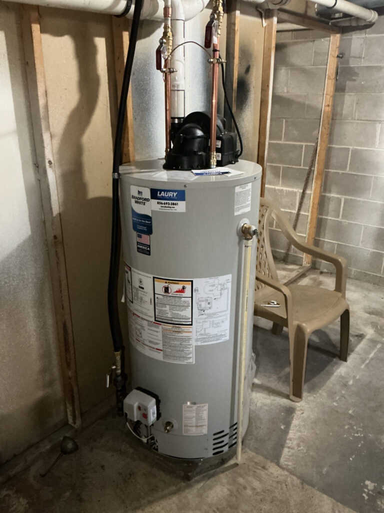 Bradford White power vent gas tank water heater installed in Bridgeton, NJ