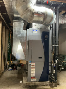 WaterFurnace geothermal heat pump installed in a basement in Hammonton, NJ.